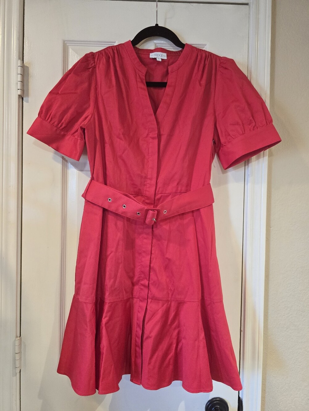 Sledge Women's Red Mini Dress With Belt Size Small